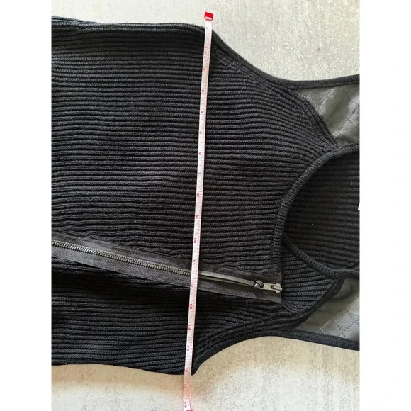 Curio New York Black Asymmetrical Zip Sleeveless Sweater Vest Faux Leather Sz S - Picture 11 of 12